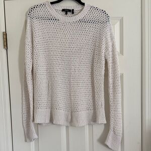 Theory Women's Open-Knit Cream Sweater